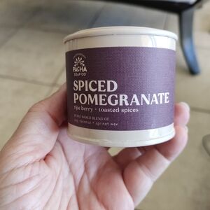 Pacha Soap Co Spiced Pomegranate Tin Candle 3oz 20/25hs